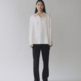 Oversized Satin Shirt - Cream