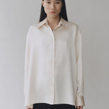Oversized Satin Shirt - Cream
