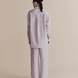 Silk Linen Oversized Shirt - Lilac
