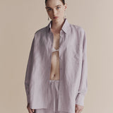 Silk Linen Oversized Shirt - Lilac