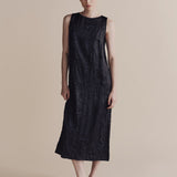 Creased Satin Mini Dress - Navy
