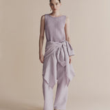 Silk Linen Oversized Shirt - Lilac