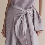 Silk Linen Oversized Shirt - Lilac
