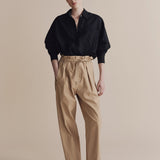 Belted Barrel-Leg Pants - Camel