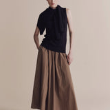 Gathered Maxi Skirt - Light Brown