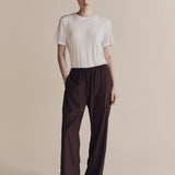Cotton Tencel Ribbed Tee - White