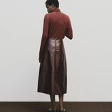 Roll Neck Jersey Top - Burgundy