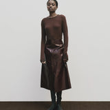 Faux Leather Skirt - Burgundy