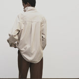 Asymmetric Stripe Shirt - Beige