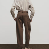 Asymmetric Stripe Shirt - Beige