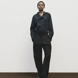 Wool Blend Workwear Pants - Navy