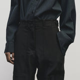 Wool Blend Workwear Pants - Navy