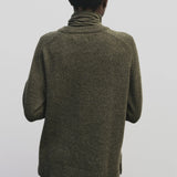 Roll Neck Jersey Top - Light Olive