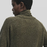 Roll Neck Jersey Top - Light Olive