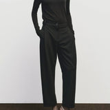 Roll Neck Jersey Top - Black
