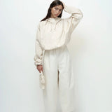 Cropped Balloon Pants - Cream