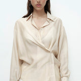 Semi Sheer Shirt - Beige