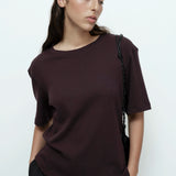 Oversized Tee Shirt - Dark Brown