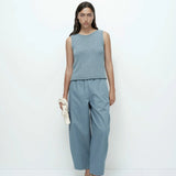 Boat Neck Tank Top - Blue