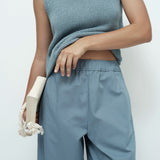 Cropped Balloon Pants - Blue