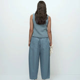 Boat Neck Tank Top - Blue