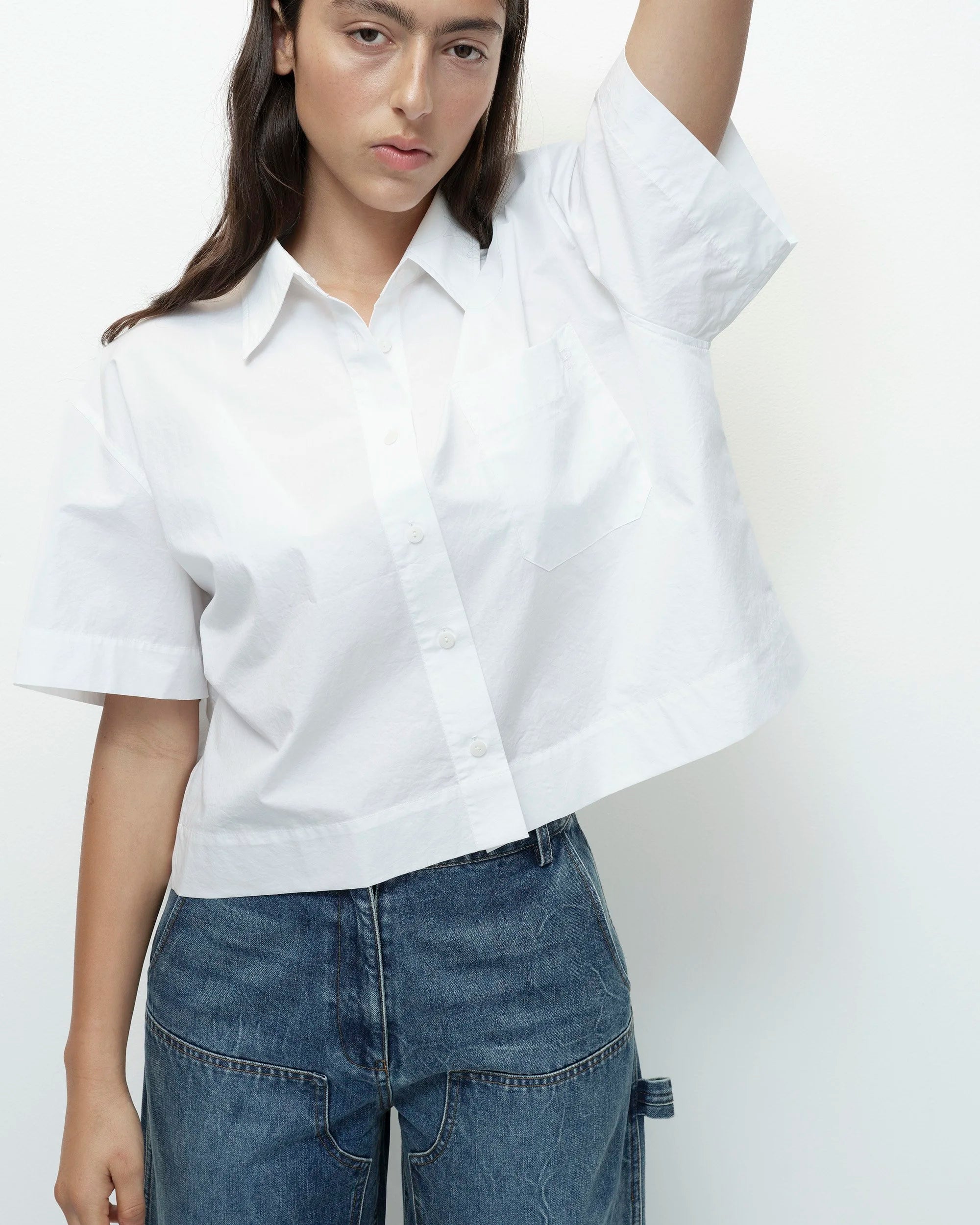 Short Sleeve Button Shirt - White