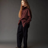 Asymmetric Cotton Shirt - Brown