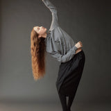 Mock Neck Cardigan - Gray