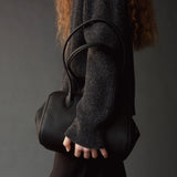 Ribbed Half-Zip Sweater - Charcoal