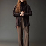 Oversized Plaid Shirt - Black Plaid