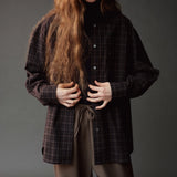 Oversized Plaid Shirt - Black Plaid