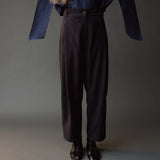Cropped Barrel Leg Pants - Navy