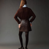 Faux Leather Mini Skirt - Brown