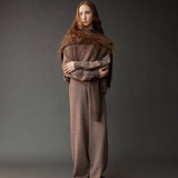 Oversized Crew Neck Sweater - Dark Beige