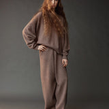 Oversized Crew Neck Sweater - Dark Beige