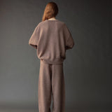 Oversized Crew Neck Sweater - Dark Beige