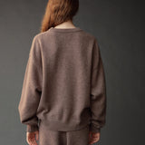 Oversized Crew Neck Sweater - Dark Beige