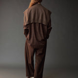 Oversized Plaid Shirt - Brown Plaid