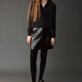 Faux Leather Mini Skirt - Black