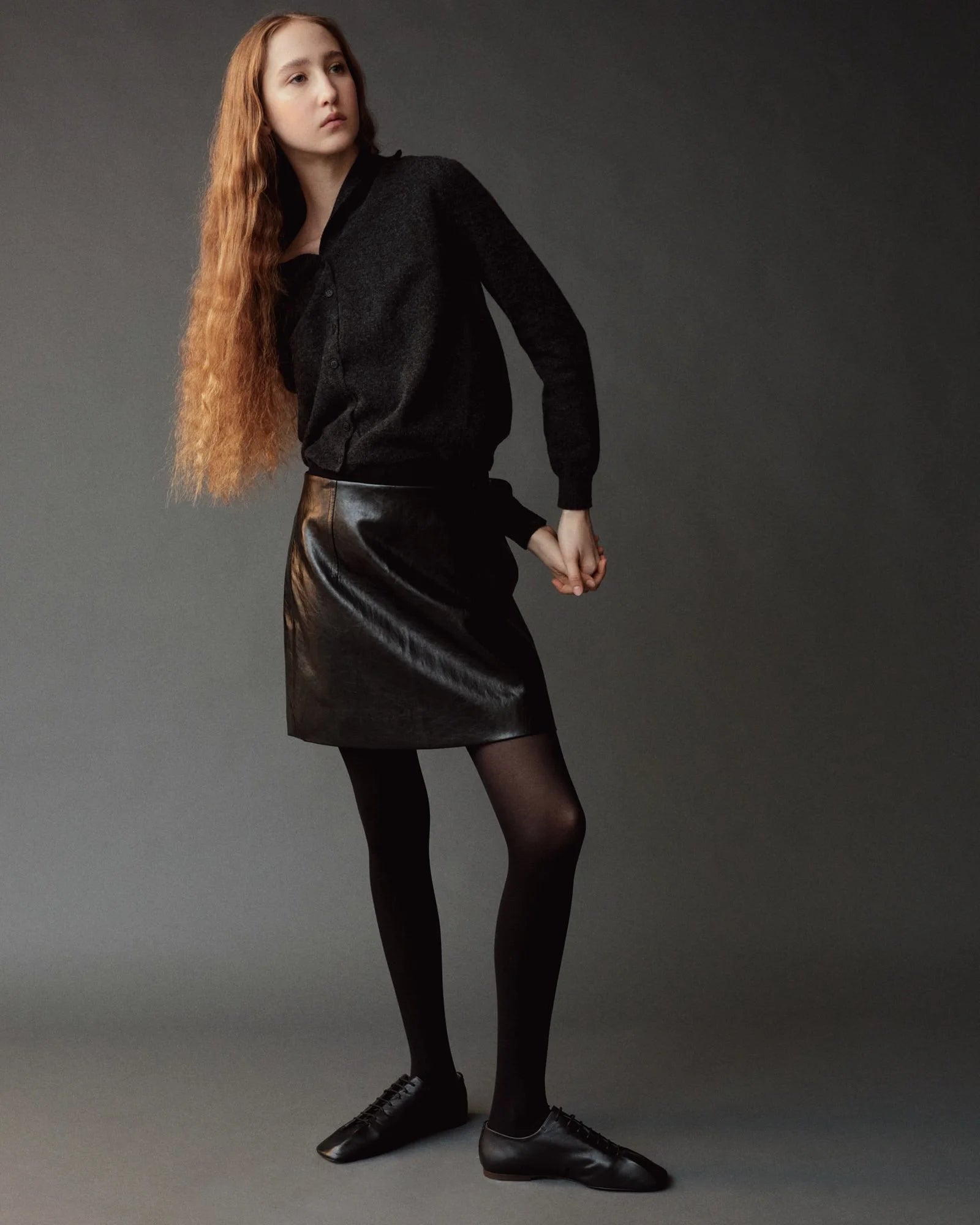 Faux Leather Mini Skirt - Black