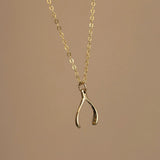 Wishbone Necklaces - Gold