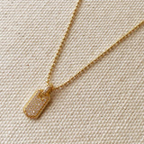 Mini Dog Tag Necklace - Gold