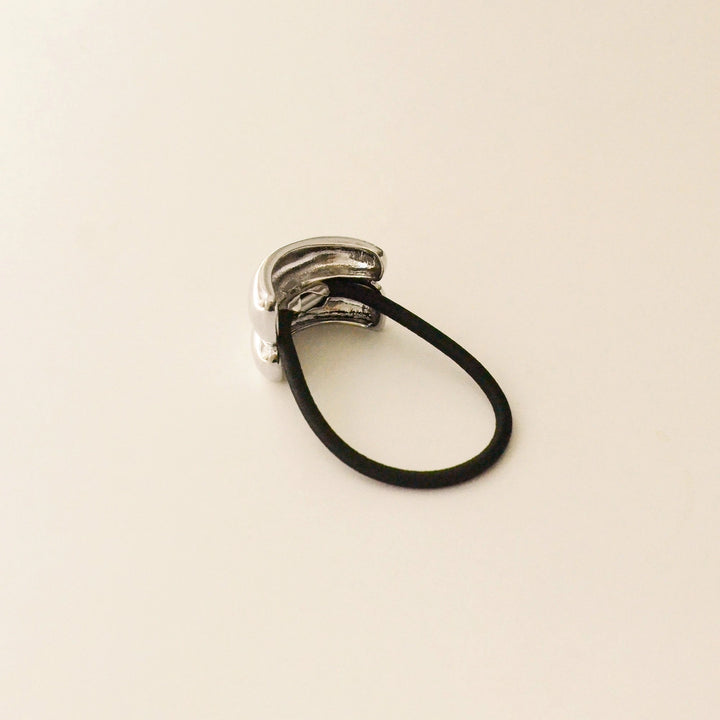 Mini Arch Metal Ponytail Hair Tie - Silver