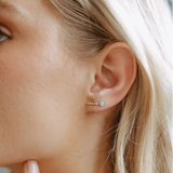 Aquamarine Stud - Gold