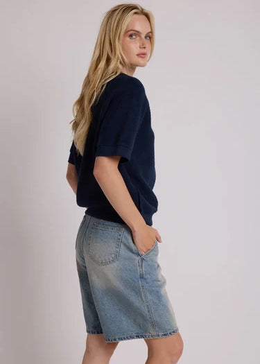 Kennedy Fleece Short Sleeve - Navy