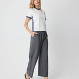 Cait Top - Heather Grey / Navy