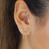Mini Bow Studs - Gold