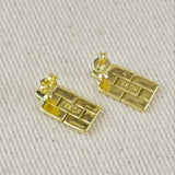 Watch Band Drop Earrings - Gold