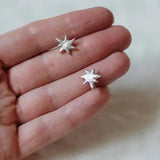 Sunburst Charm Earrings - Silver