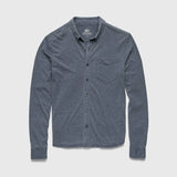 Anthony Burnout Knit Shirt - Navy